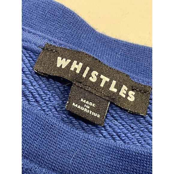 Whistles Ete Summer Crew Neck Pullover Sweatshirt Womens Size XS Blue Cotton - Picture 8 of 14